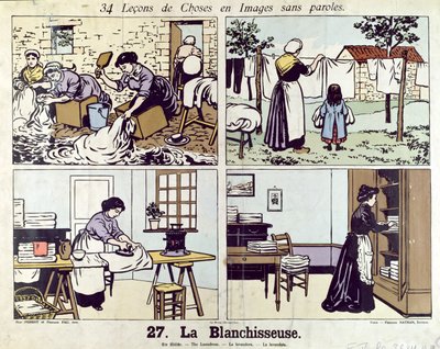 ウォッシャーウーマン、言葉のない画像の34レッスンから、20世紀初頭 作： Fernand and Perrot, Jean Fau